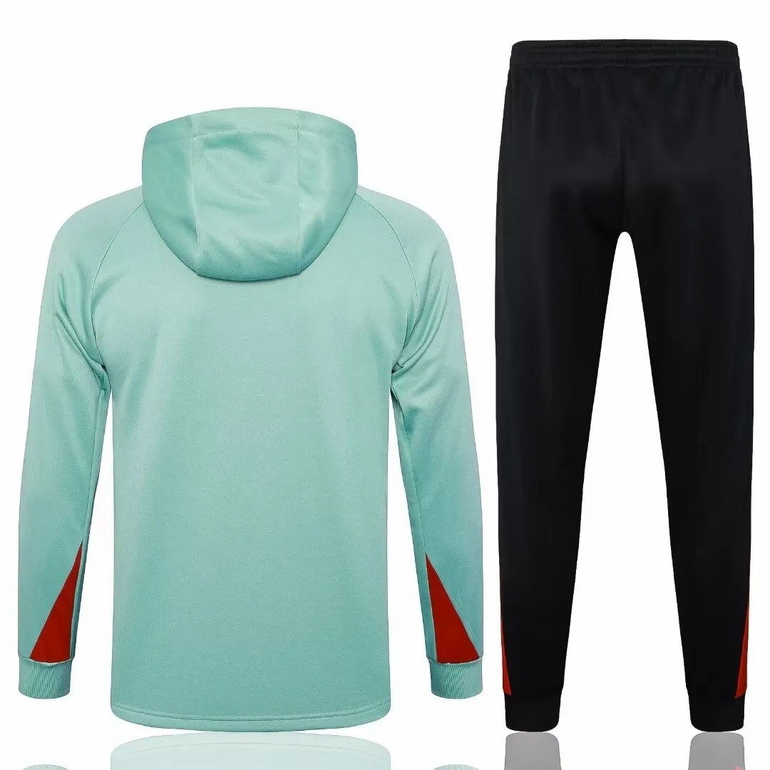 24-25 Liverpool FC Mens Green Training Hooded Technical Tracksuit