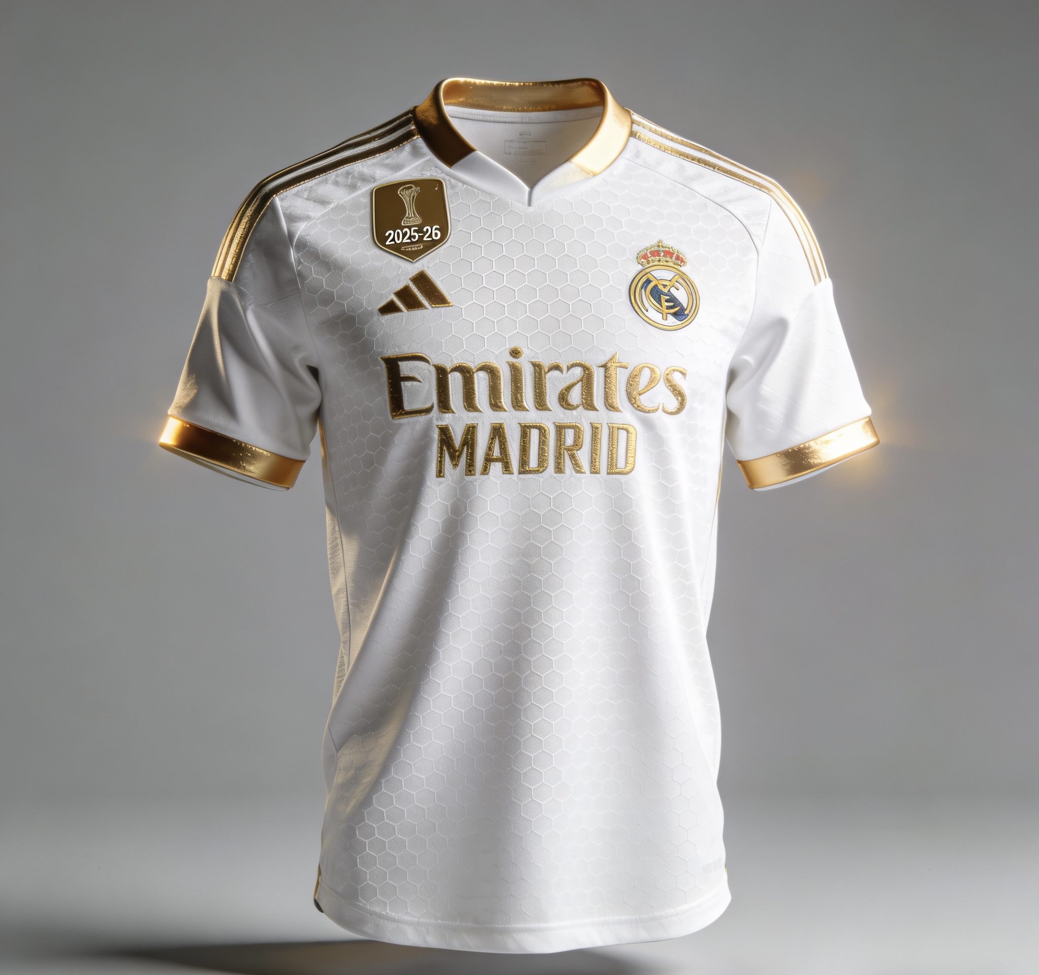 Official 2025-26 Real Madrid home soccer jersey.