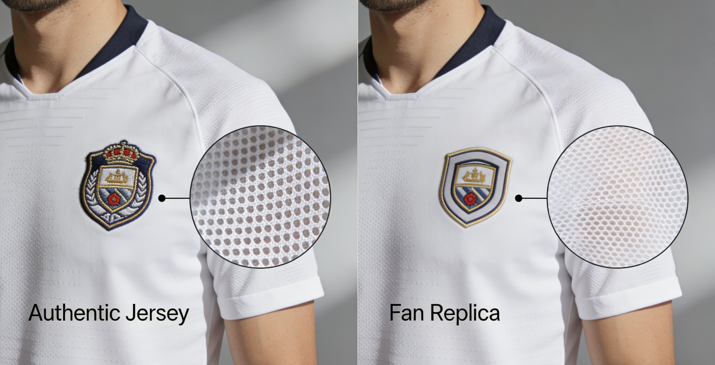 Authentic vs Fan version comparison for Real Madrid jerseys